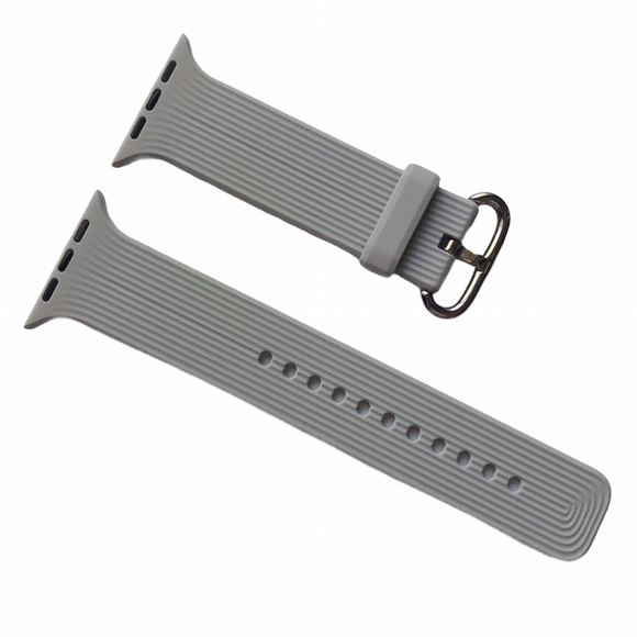 5/$20 GRAY Silicone Band Apple Watch 42/44/45/49mm M/L Buckle - Picture 1 of 8